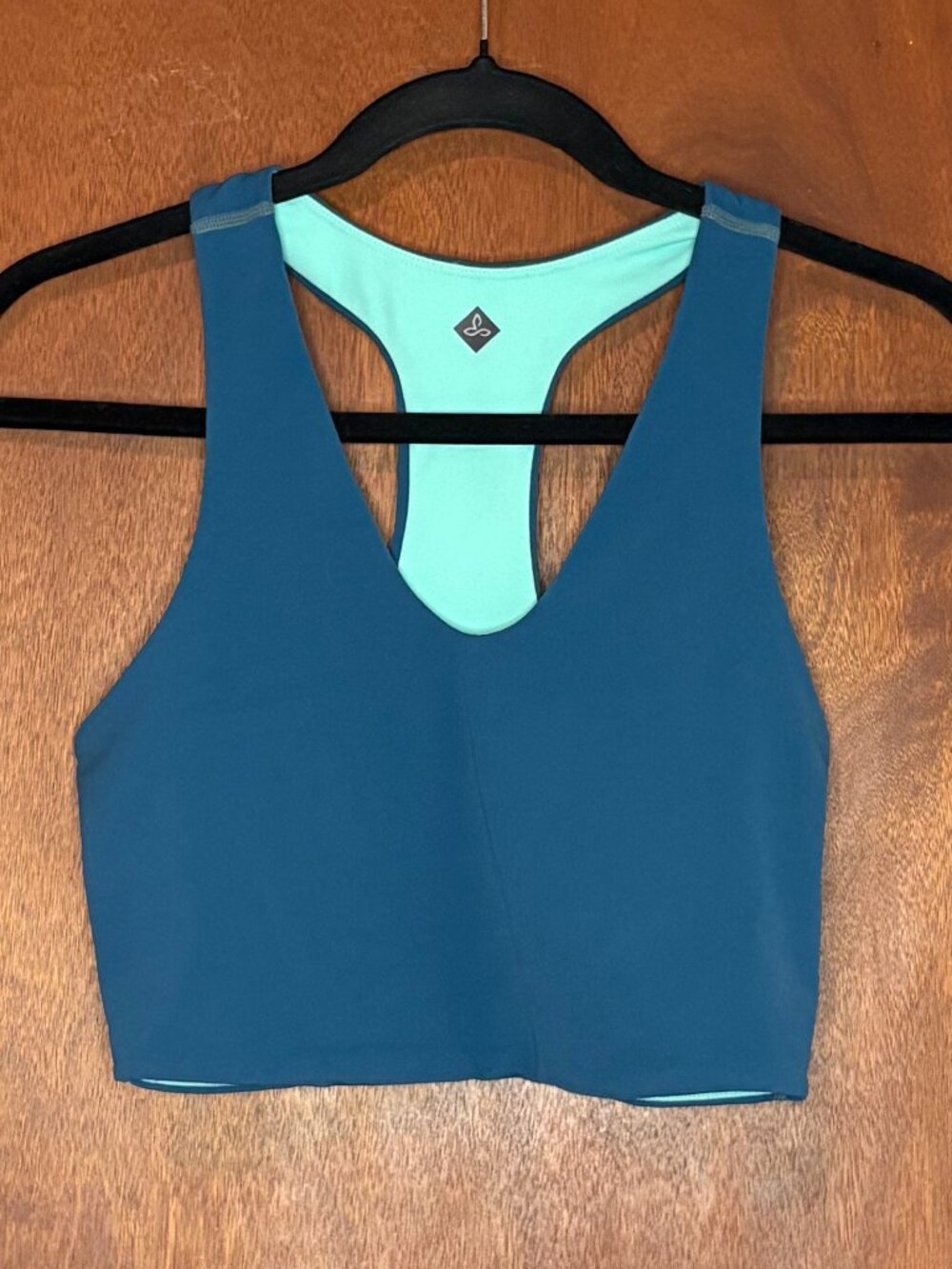 Prana Cropped Yoga Tank Top Reversible Blue and Green